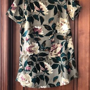 Floral Print Shift Dress W/Pockets